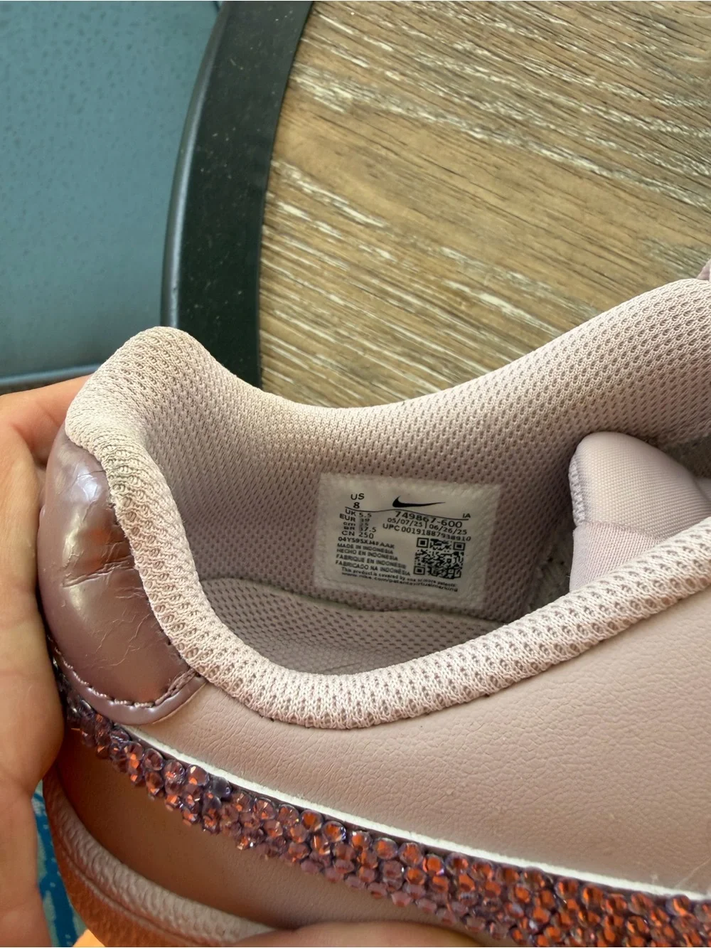 Nike Court Royale 2 Low Sneakers Blush Pink Rose Customize Rhinestone  Swoosh
